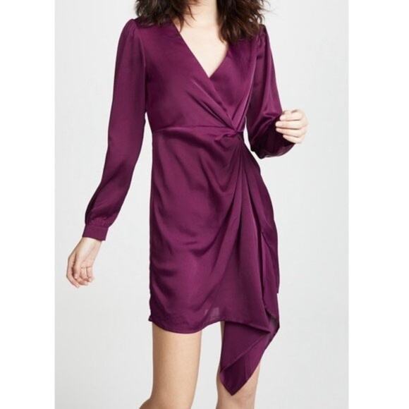 ASTR Brigitte Satin Long Sleeve Dress Size Small - Picture 1 of 5